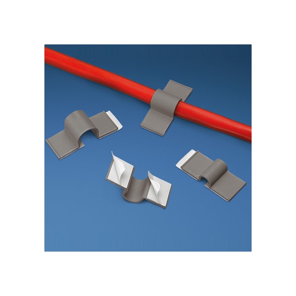 Panduit Cable Clip, PVC, 1/2 in Bundle Dia., Gray, 1.72 in L, 100 PK A2C50-A-C8 - main